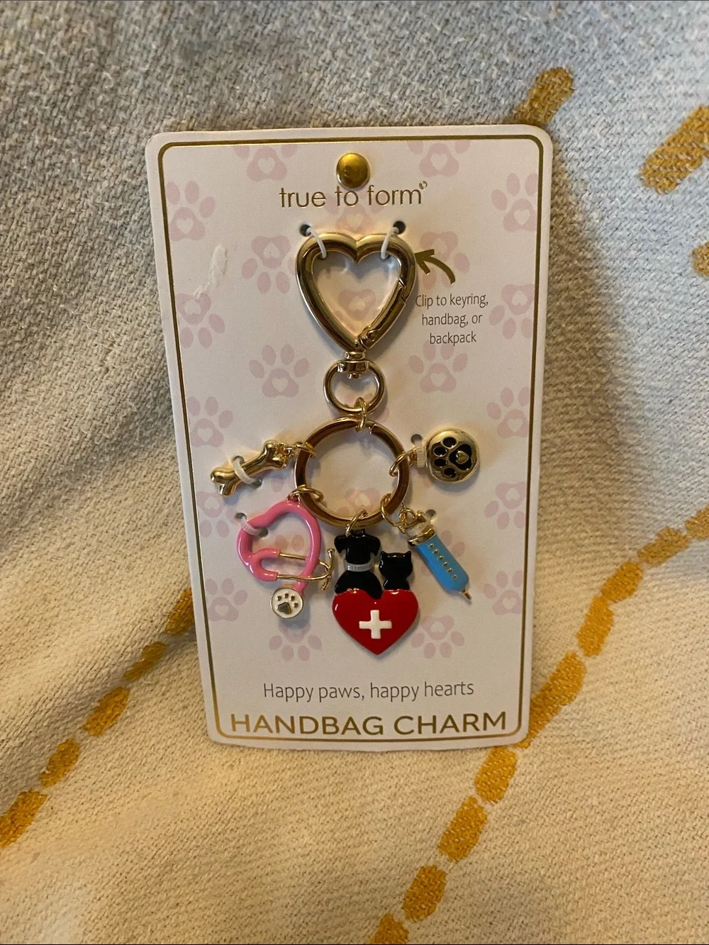 true to form Pink & Red Pet-Themed Handbag Charm